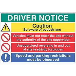 Caledonia Signs 14304W bestuurdersbord ""Driver Notice Be Aware Of Pedestrians
