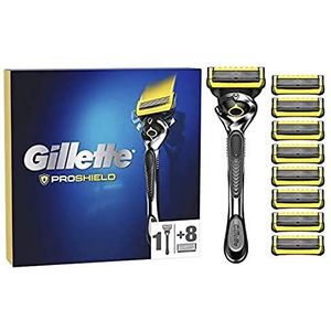 Gillette ProShield Scheerapparaat voor heren, 9 messen, met 5 messen tegen wrijving, voor een grondige en langdurige scheerbeurt