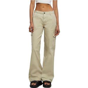 Urban Classics Pantalon cargo en denim pour femme - Taille haute - Disponible dans de nombreuses couleurs - Tailles 26 à 36, Blanc cassé, 26