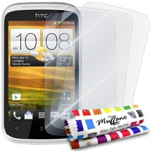Muzzano® Displaybeschermfolies voor HTC Desire C, 3 schermbeschermfolies [UltraClear] + stylus en reinigingsdoek - Ultieme en duurzame displaybeschermfolie voor uw HTC Desire C