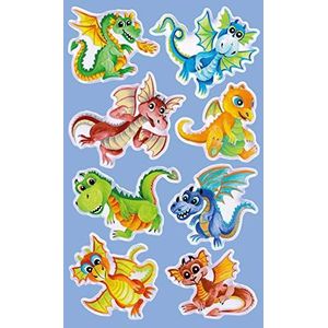 Avery Zweckform 57298 Glitter dinosaurus sticker 3D-effect voor kinderen om te spelen, knutselen of te verzamelen