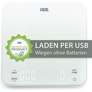 ADE - Digitale Keukenweegschaal met Timer - KE 2100 - Wit - 5kg-1g