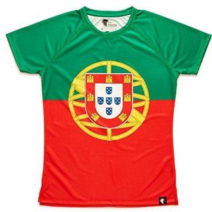 HOOPOE dames hardloopshirt Portugal korte mouwen DryClim Gym T-shirt loopshirt sportief origineel Fun APortuguesa, Meerkleurig
