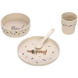 LÄSSIG Little Mateys servies voor kinderen (borden, bekers, lepels), melaminevrij, BPA-vrij, voor vaatwasser en magnetron, servies (Royal Blue)