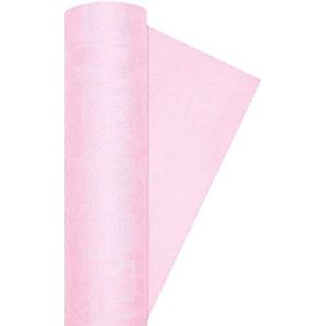 Ciao - Damast papieren tafelkleed (120 cm x 7 m), pastel fuchsia roze