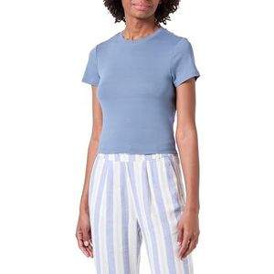 ONLY Onlelina S/S crop top met ronde hals, Jrs T-shirt voor dames, Blauw