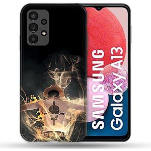 Cokitec Hoesje voor Samsung Galaxy A13 / A04S Manga One Piece Ace Zwart Multi kleuren