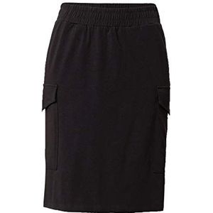 KAFFE Dames Kaffe Dames Jersey Potlood Knielengte Zijzakken Elastische Band Rok, Zwart Diep, XS EU