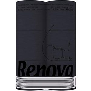 Renova Black Label Toiletpapier 3-laags, 2 Stuks Totaal 12 Rollen, Zwart