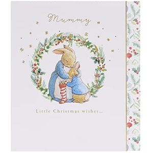 Peter Rabbit kerstkaart met envelop - schattig design met mama en zoon konijn