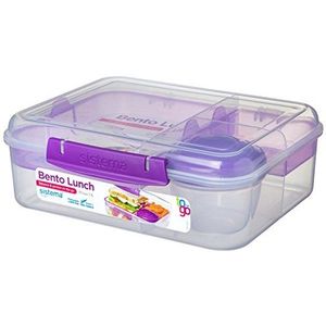 Sistema TO GO Bento-Box Lunchbox met yoghurt/fruitpot, 1,65 liter, BPA-vrij, verschillende kleuren (verschillend per verpakking)