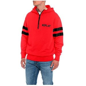 Replay M6543 Sweatshirt met capuchon voor heren, 555 Poppy Red