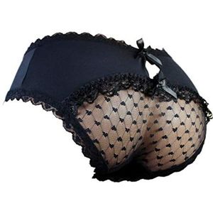 aishani SISSY Pouch Culotte Homme Hipster Panty Dentelle Bikini Slip Lingerie Sous-vêtements pour Hommes - HW, Noir , XXL