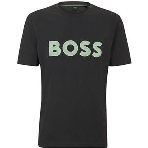 BOSS Hommes Tee 1 T-Shirt Regular Fit en Jersey de Coton avec Logo en Mesh, Charcoal16, XXL