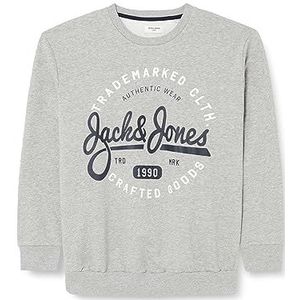 JACK & JONES Jjmikk Sweatshirt met ronde hals voor heren, lichtgrijs gemêleerd, 4XL grote maat, Lichtgrijs chinees