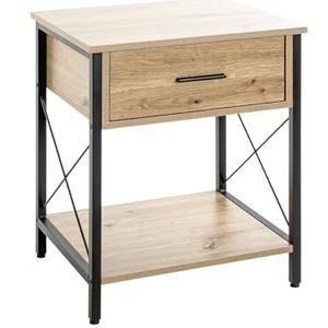 HAKU Möbel Metalen console eiken zwart D 40 x B 45 x H 60 cm