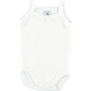 BABIDU 1145 Fino Tira Bordada bodysuit 1x1 doopjurk, wit (1), 80 uniseks baby, Wit.