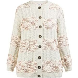 ALARY Cardigan Rakata avec boutons pour femme, Crème multicolore, M-L