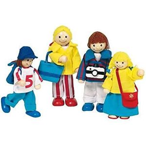 Goki - 51932 - mini-poppen met gewrichten - familie op vakantie