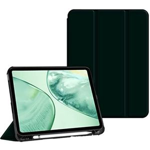 iPad Pro 11 inch 2022 (4e/3e / 2e generatie) hoes met penhouder, schokbestendige beschermhoes met polsband en standaard, zwart + blauw