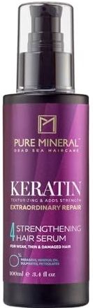 Pure Mineral - Haarserum met keratine voor zijdezacht haar – anti-kroezen, voedend, beschermend – zonder sulfaten, parabenen, petrolaten – 100 ml