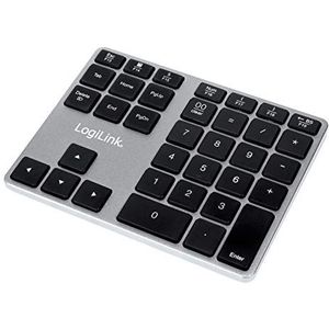 LogiLink ID0187 Bluetooth numeriek toetsenblok met 35 toetsen en functietoetsen voor Windows/MacOS aluminium