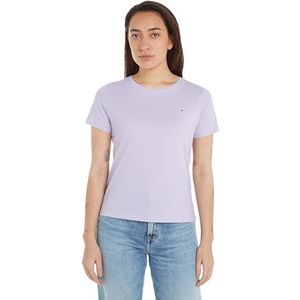 Tommy Hilfiger Tjw T-shirt van zachte jersey, gebreide top, S/S dames, Lavendel bloem