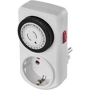 EMOS Schuko-mechanische timer met schakelaar, programmeerbaar binnenstopcontact, 48 cycli per 30 minuten, kinderbeveiliging