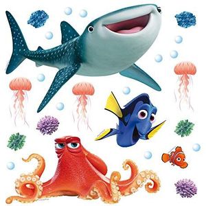 AG Design Dsiney Findet Dory muursticker van PVC-folie, 30 x 30 cm, meerkleurig