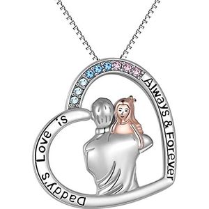 VONALA 925 sterling zilveren halsketting met hartvormige hanger, cadeau voor vrouwen en meisjes, Sterling zilver, verzilverd kristal