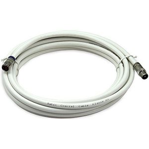 Satix SKK00503 coaxkabel met snelkoppeling, IEC-M-coaxiale stekker voor TV of F/IEC modem, 5 m, wit