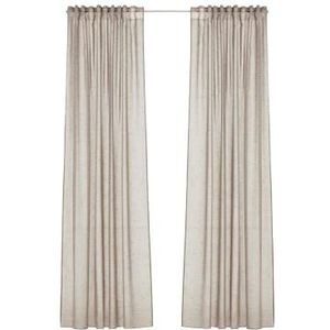 Ellos Home, Zinna lint lengte, Linnelook, 2 stuks, kleur: beige, 140 x 220 cm
