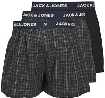 JACK & JONES Jacjackson Woven Boxershorts voor heren, 3 stuks (3 stuks), zwart., XXL
