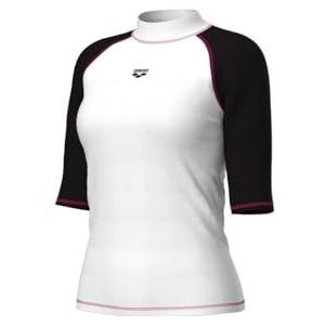 Arena Arena Rash Vest S/S Graphic Rash Guard-shirt voor dames, Wit/Zwart, M