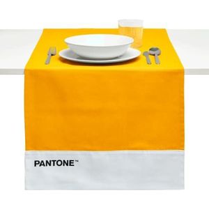 Pantone™ Moderne tafelloper van 100% katoen, 220 g, zacht en duurzaam tafelkleed, ideaal voor keukenaccessoires en stoffen placemats, 45 x 145 cm, geel
