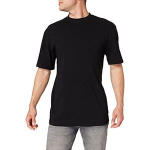 Urban Classics T-shirt met korte mouwen voor heren met afhangende schouders, 100% katoenen jersey, zwart., S