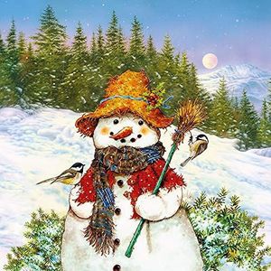 20 stuks sneeuwmanmees servetten met hoed | bos | dieren | winter | Kerstmis | tafeldecoratie | feest | knutselen | decoupage | servettechniek 33 x 33 cm