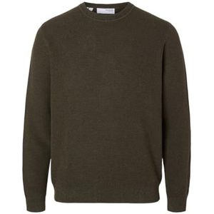 SELETED HOMME SLHROSS LS Knit Structure Crew Neck Noos, Nuit forestière/détail : rain Forest Twist, XXL