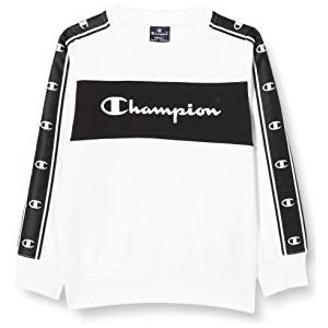 Champion Legacy American Tape-Powerblend Color Block Crewneck sweatshirt kinderen en jongeren, wit, 3-4 jaar, Wit.