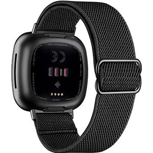 Migeec Armband voor Fitbit Versa 3, verstelbare reserveband van nylon met metalen aansluiting, nylon metaal