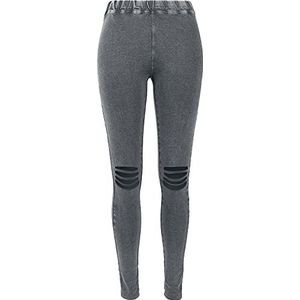 Urban Classics - Dames Cutted Knee Leggings - Leggings - Dames, Grijs (Acid Black 706)