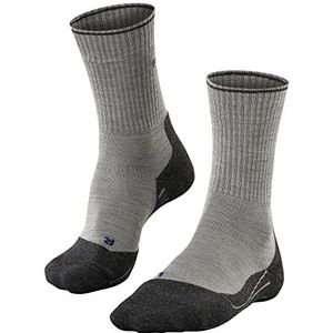 FALKE TK2 Wool Silk Thermische sokken, voor dames, wol, merinowol, grijs, voor sport, wandelen, thermoregulatie, warm, ademend, sneldrogend, anti-gloeiend, 1 paar, Grijs (Light Grey 3400)