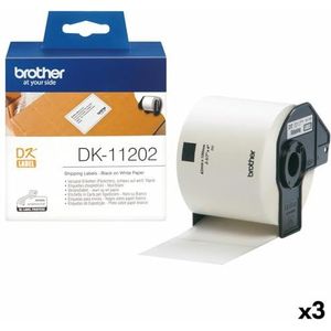 Brother Lot de 3 étiquettes pour imprimante Brother DK-11202 Noir/blanc 62 x 100 mm