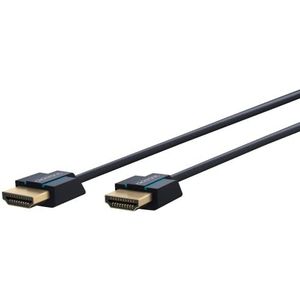 Clicktronic Slimline HDMI 2.0 Kabel - 4K 60Hz - Verguld - 2 meter - Zwart