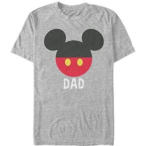 Disney Unisex T-shirt met korte mouwen Mickey Classic-Dad Pants Organic, Melange Grey, L, Melange Grey