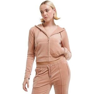 Juicy Couture Classic Velour Hoodie With Juicy Logo Dames Hoodie (12 stuks), Koffie met melk