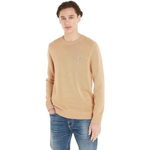 Tommy Jeans Pull à col rond TJM Essential pour homme, Tawny Sand, L