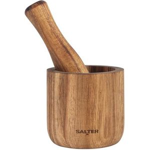 Salter BW12197EU7 Toronto Pestle & Mortar Set – Acacia Wood Large Bowl & Grinder, handmolen voor levensmiddelen, kruiden, specerijen, zaden, pesto, massief hout, duurzaam, mortel met een diameter van