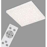 Briloner Leuchten LED plafondlamp sterrenhemel / 24 W / 2400 lm / 450 x 450 x 69 mm / inclusief afstandsbediening / dimbaar, wit 7381-116