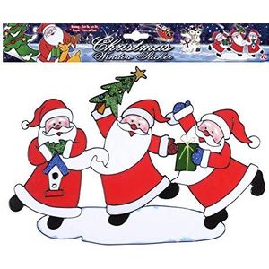 Widmann Horizontaal Santa Claus Trio Window stickers, 4 stuks